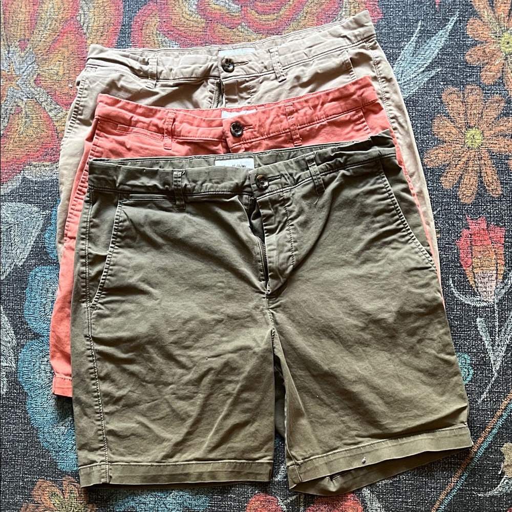 Set of Three Goodfellow & Co Shorts - Green, Pink, Tan